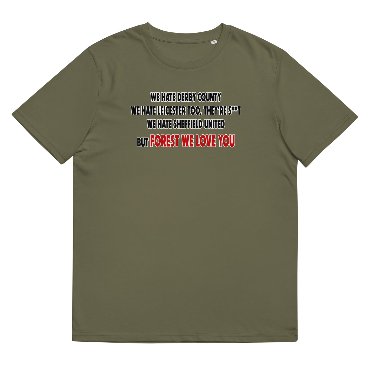 Unisex Short Sleeve T-Shirt - We hate Derby County by Nottingham Reds