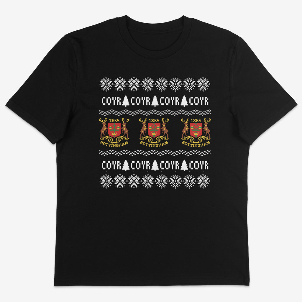 Unisex Short Sleeve T-Shirt - Old Skool Christmas Jumper by Nottingham Reds