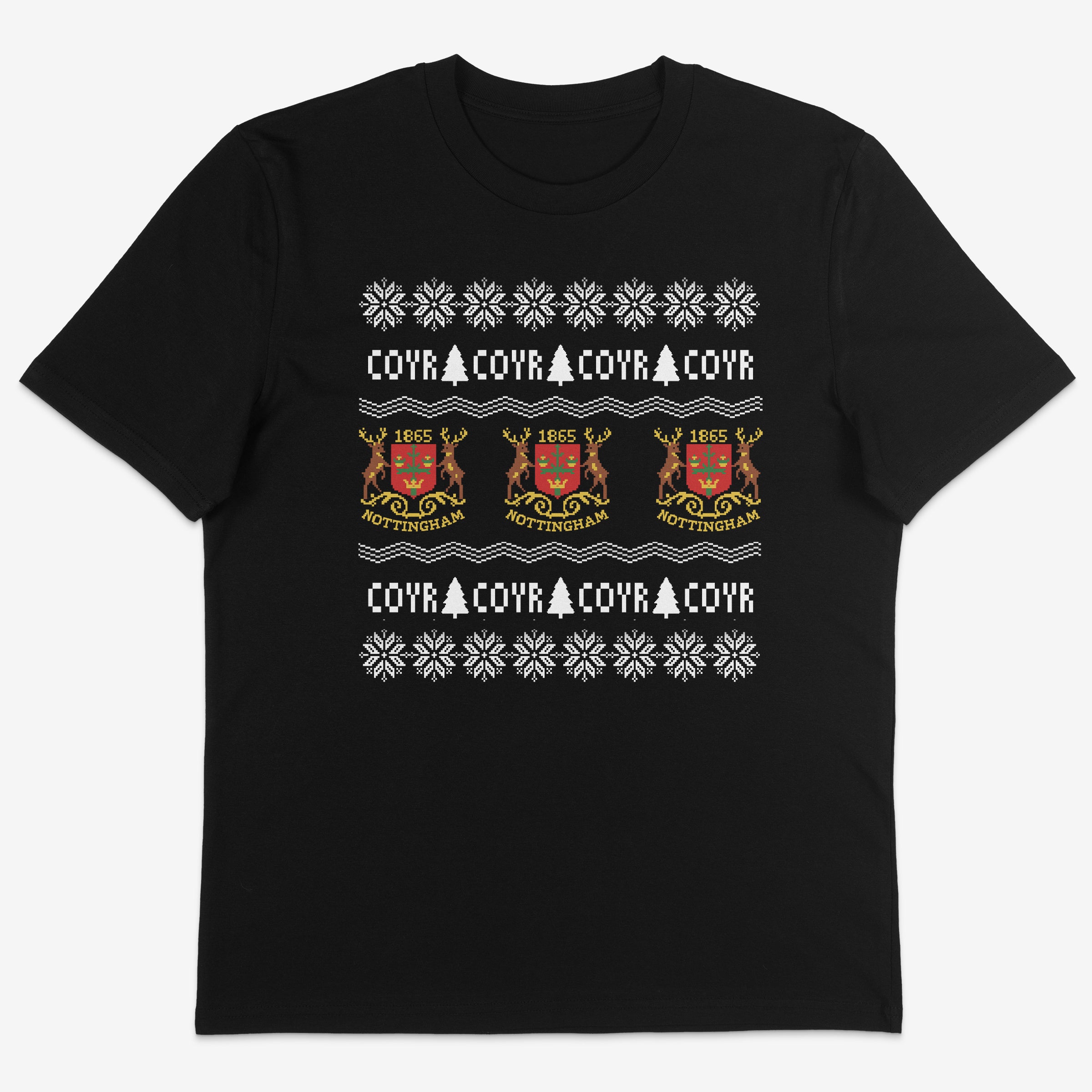 Unisex Short Sleeve T-Shirt - Old Skool Christmas Jumper by Nottingham Reds