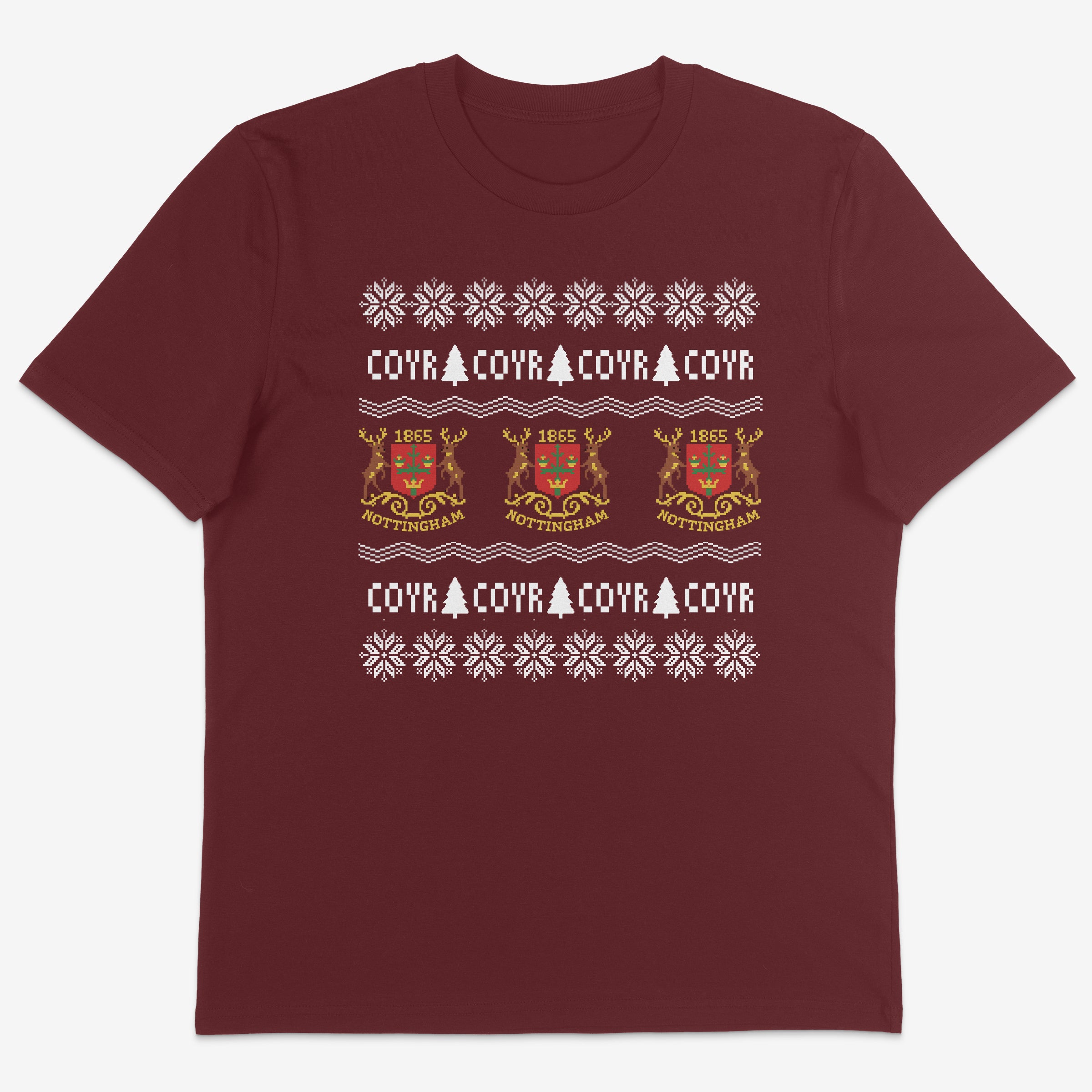 Unisex Short Sleeve T-Shirt - Old Skool Christmas Jumper by Nottingham Reds
