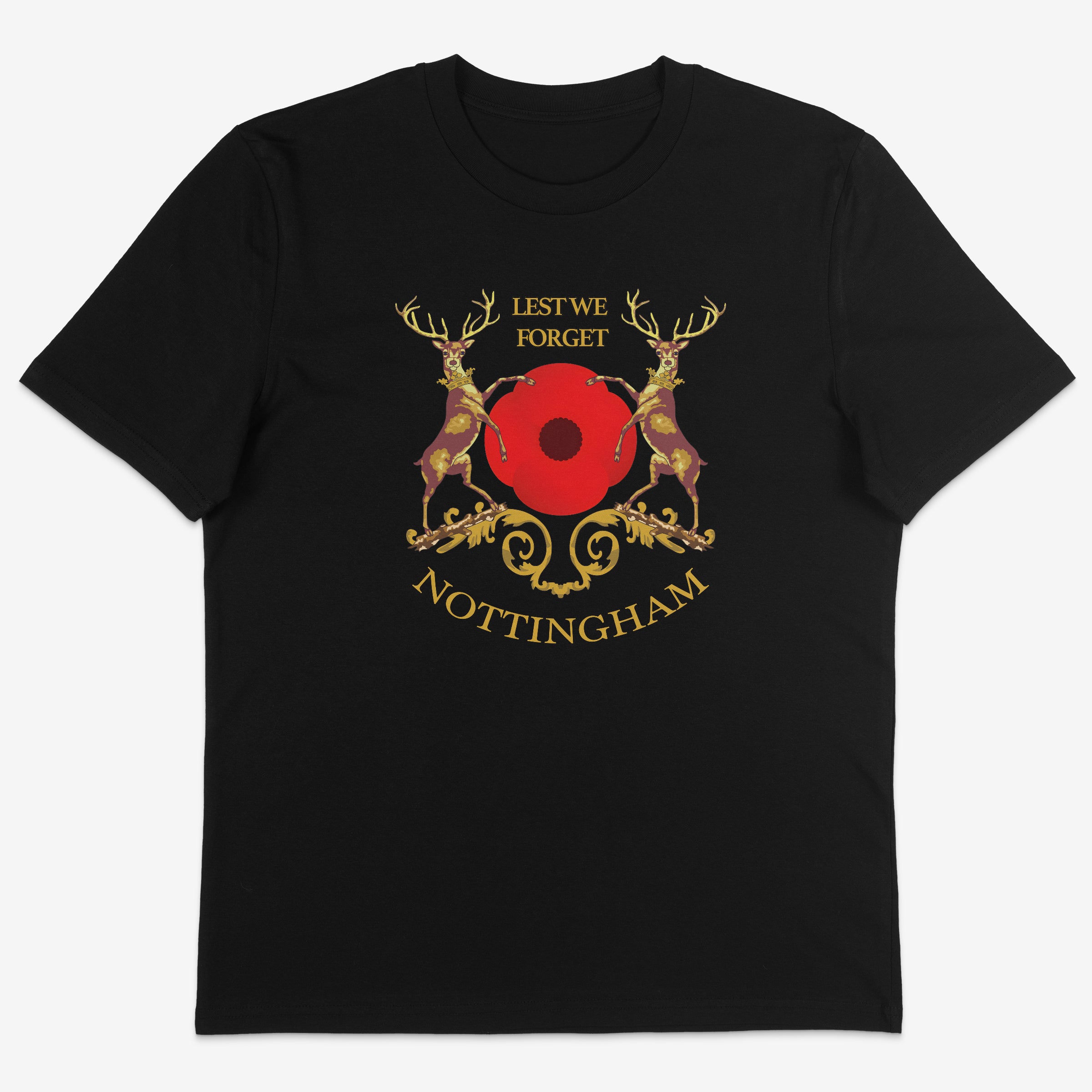 Unisex Short Sleeve T-Shirt - Lest we forget by Nottingham Reds