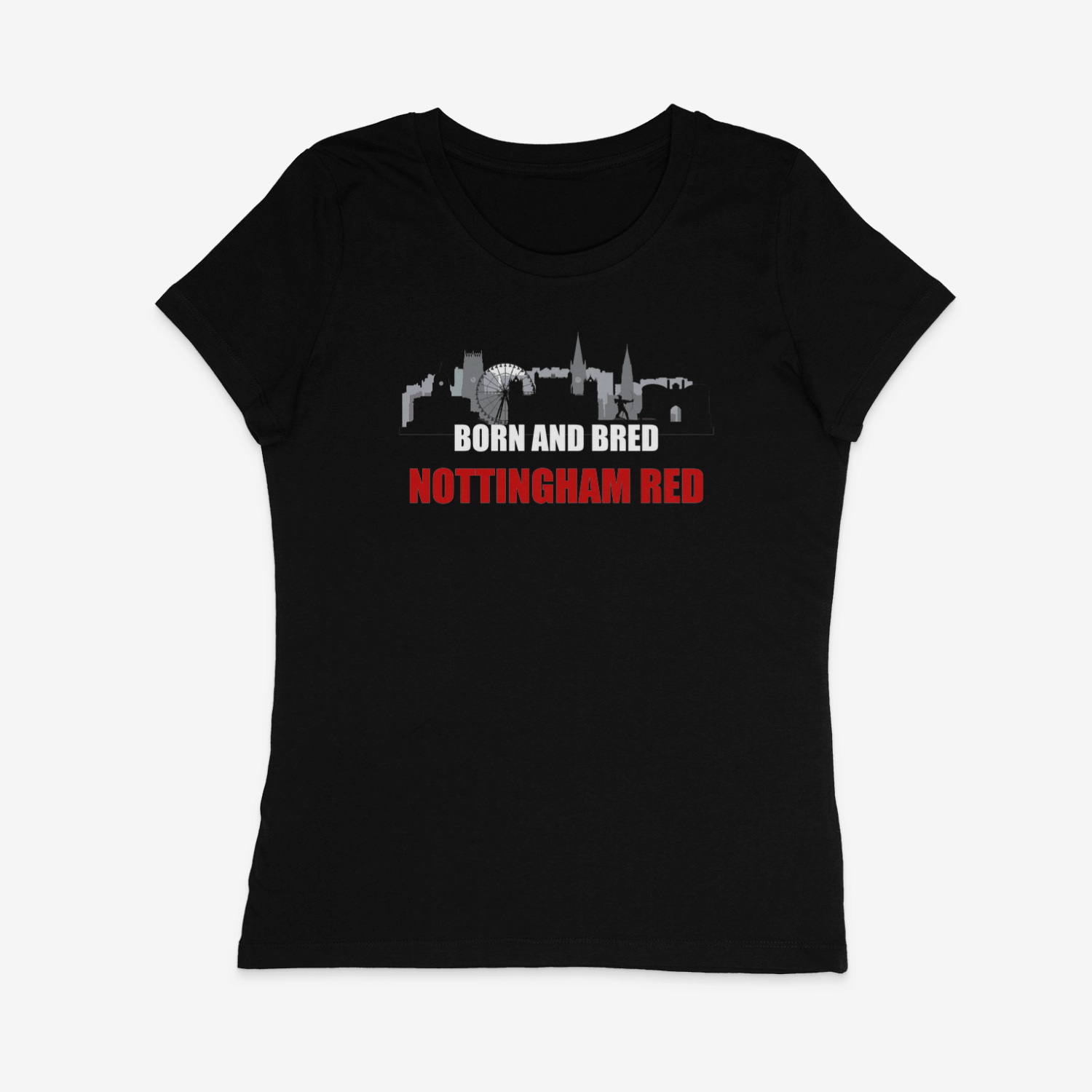 Women's Short Sleeve Fitted T-Shirt - Born and Bred by Nottingham Reds