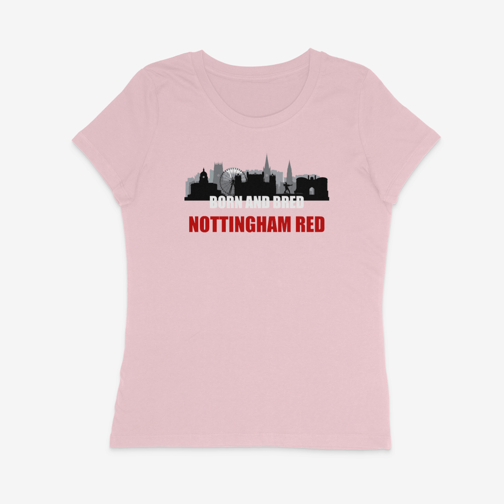 Women's Short Sleeve Fitted T-Shirt - Born and Bred by Nottingham Reds