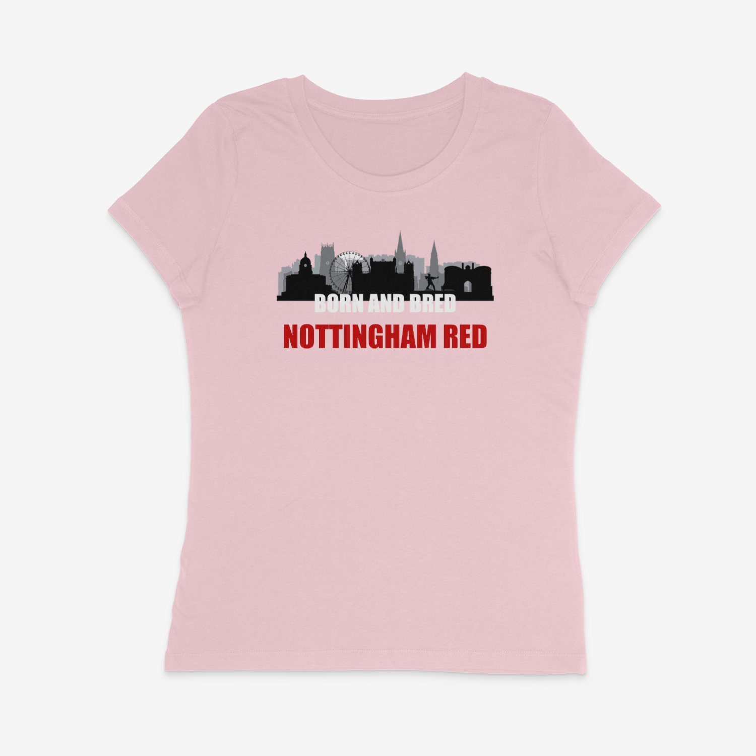 Women's Short Sleeve Fitted T-Shirt - Born and Bred by Nottingham Reds