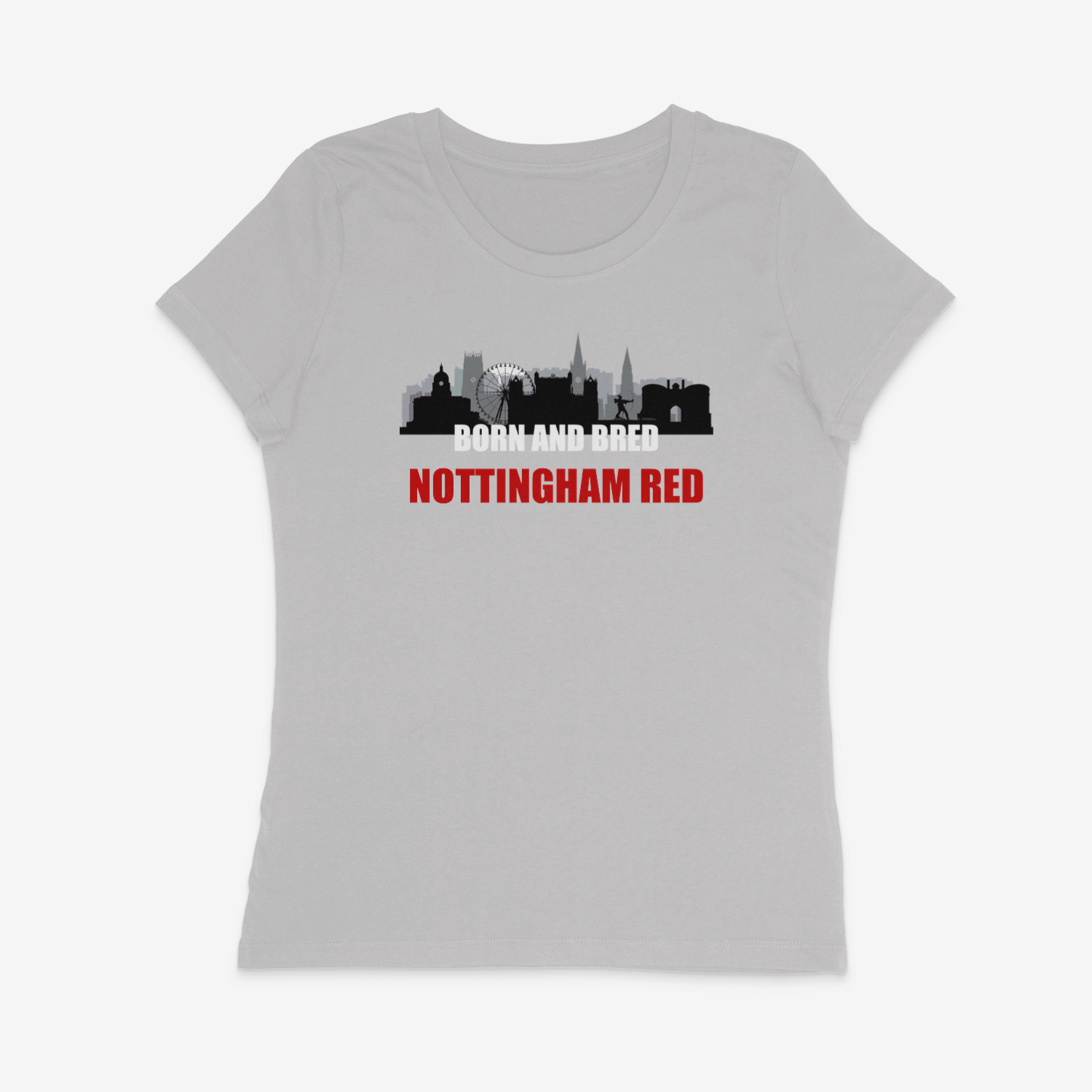 Women's Short Sleeve Fitted T-Shirt - Born and Bred by Nottingham Reds