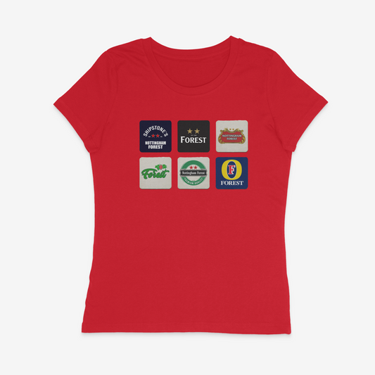 Women's Short Sleeve Fitted T-Shirt - Beer Mat by Nottingham Reds