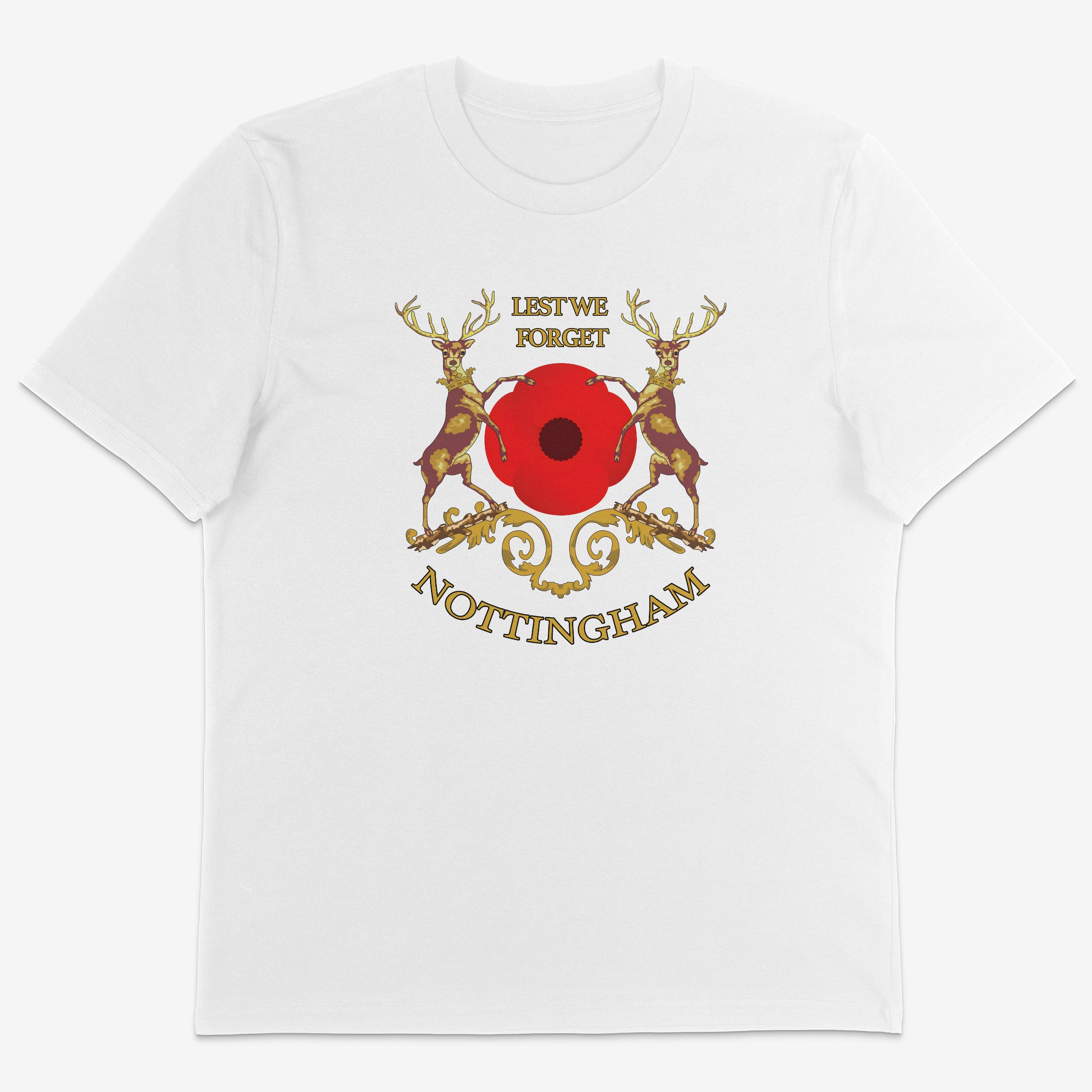 Unisex Short Sleeve T-Shirt - Lest we forget by Nottingham Reds