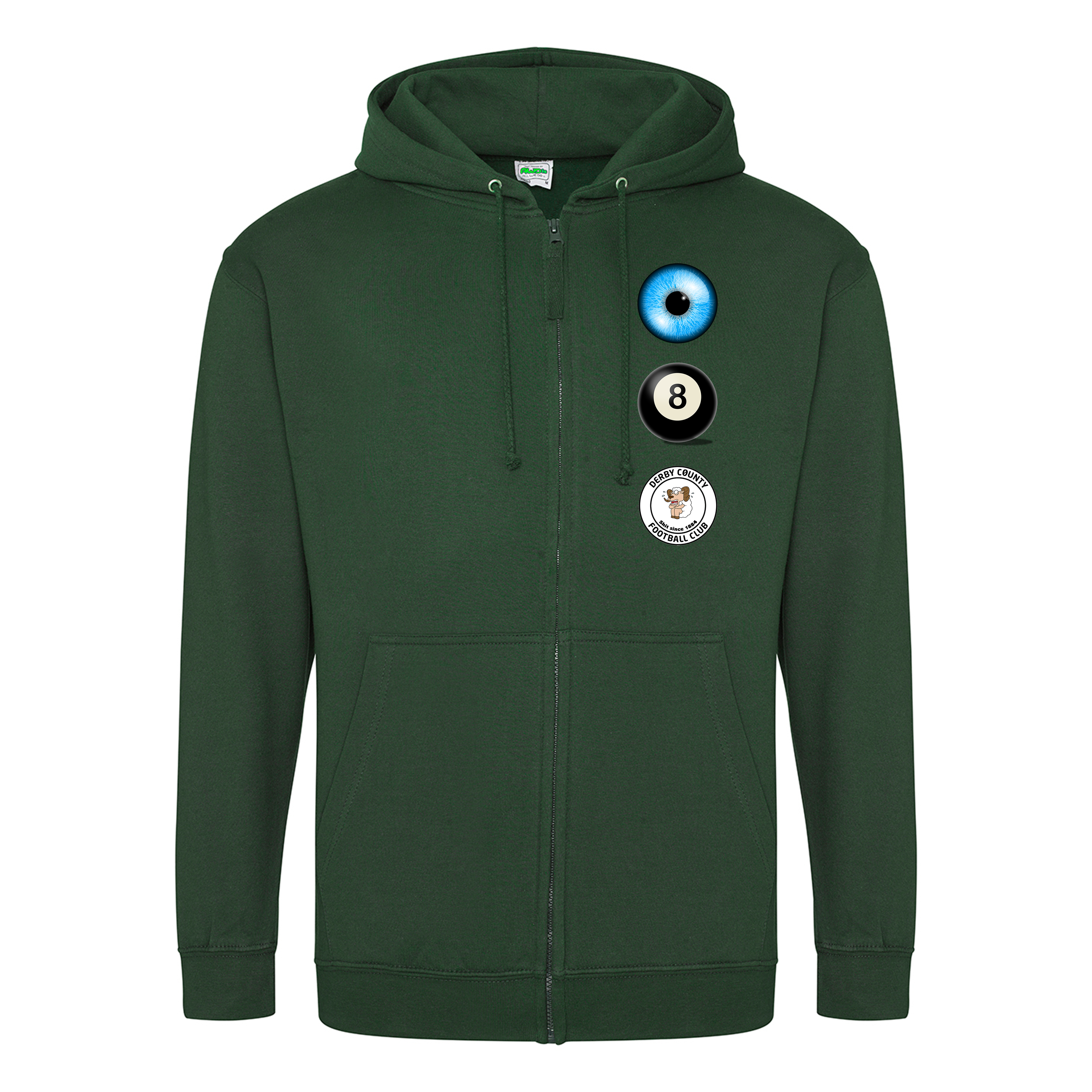 Unisex Zip Hoodie - EYE8DERBY by Nottingham Reds