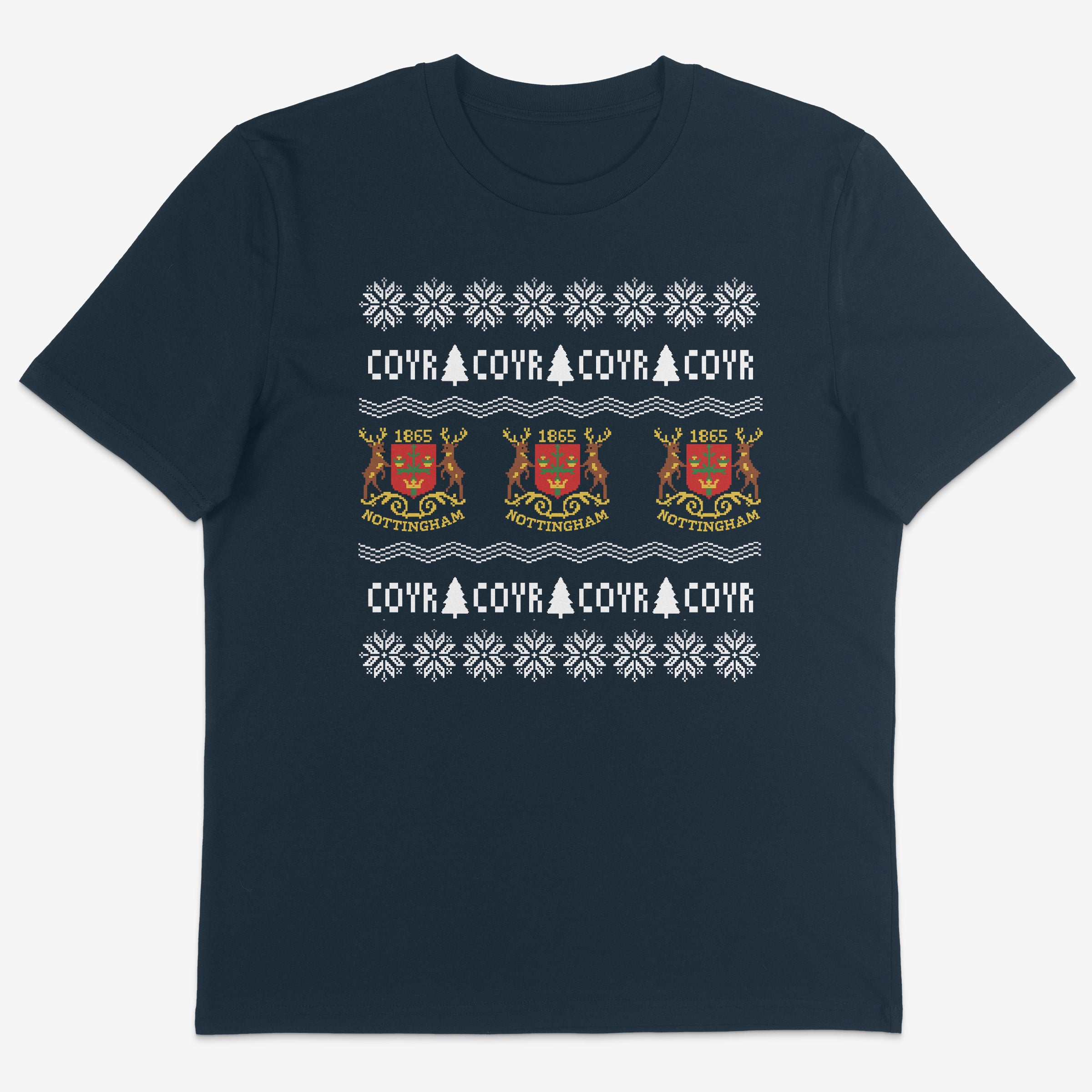 Unisex Short Sleeve T-Shirt - Old Skool Christmas Jumper by Nottingham Reds