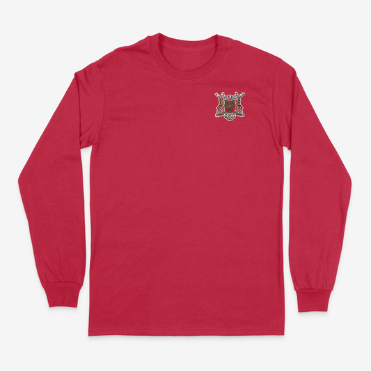 Unisex Long Sleeve T-Shirt - Old Skool (Embroidered Badge) by Nottingham Reds