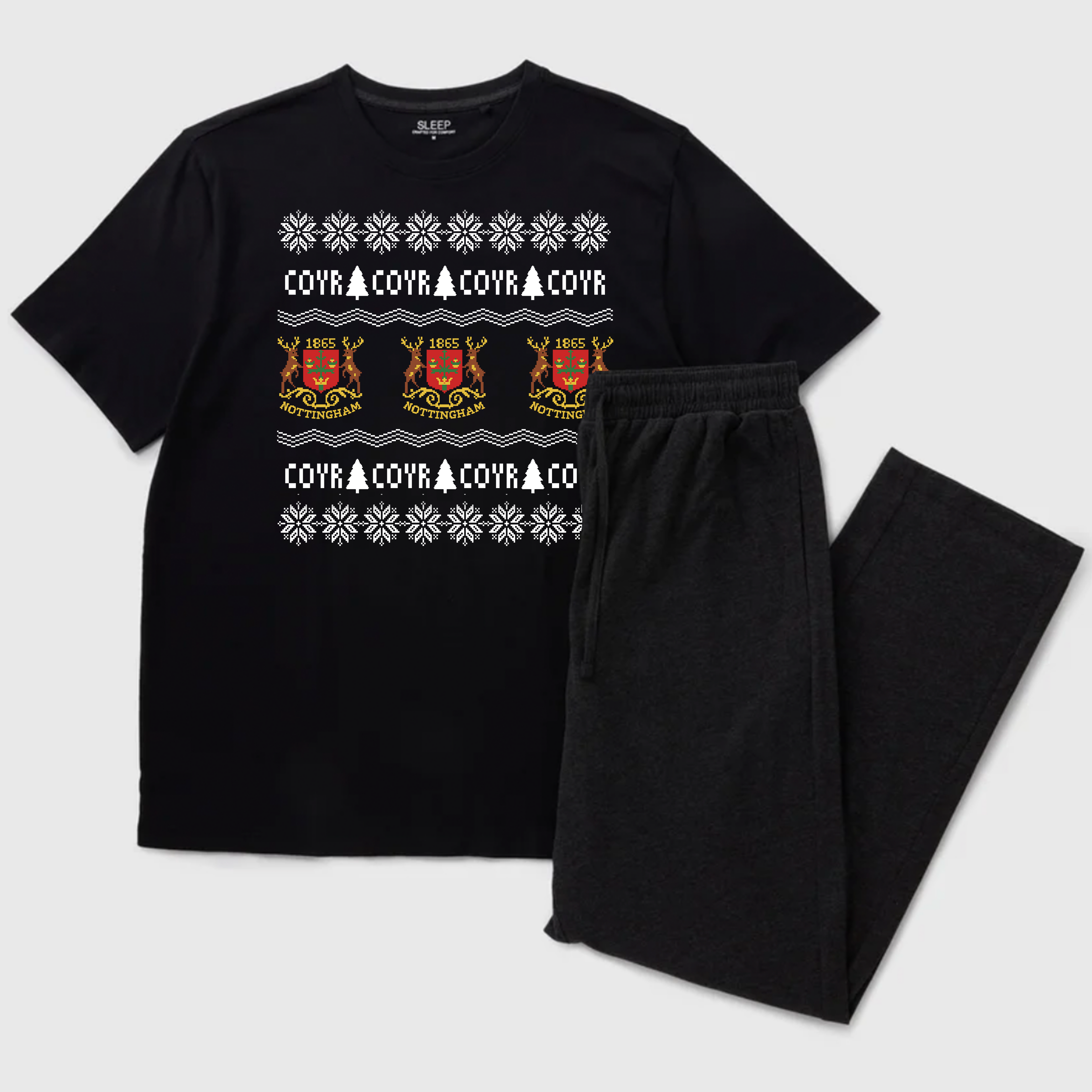 Men's Pyjama Set - Old Skool Christmas Jumper by Nottingham Reds
