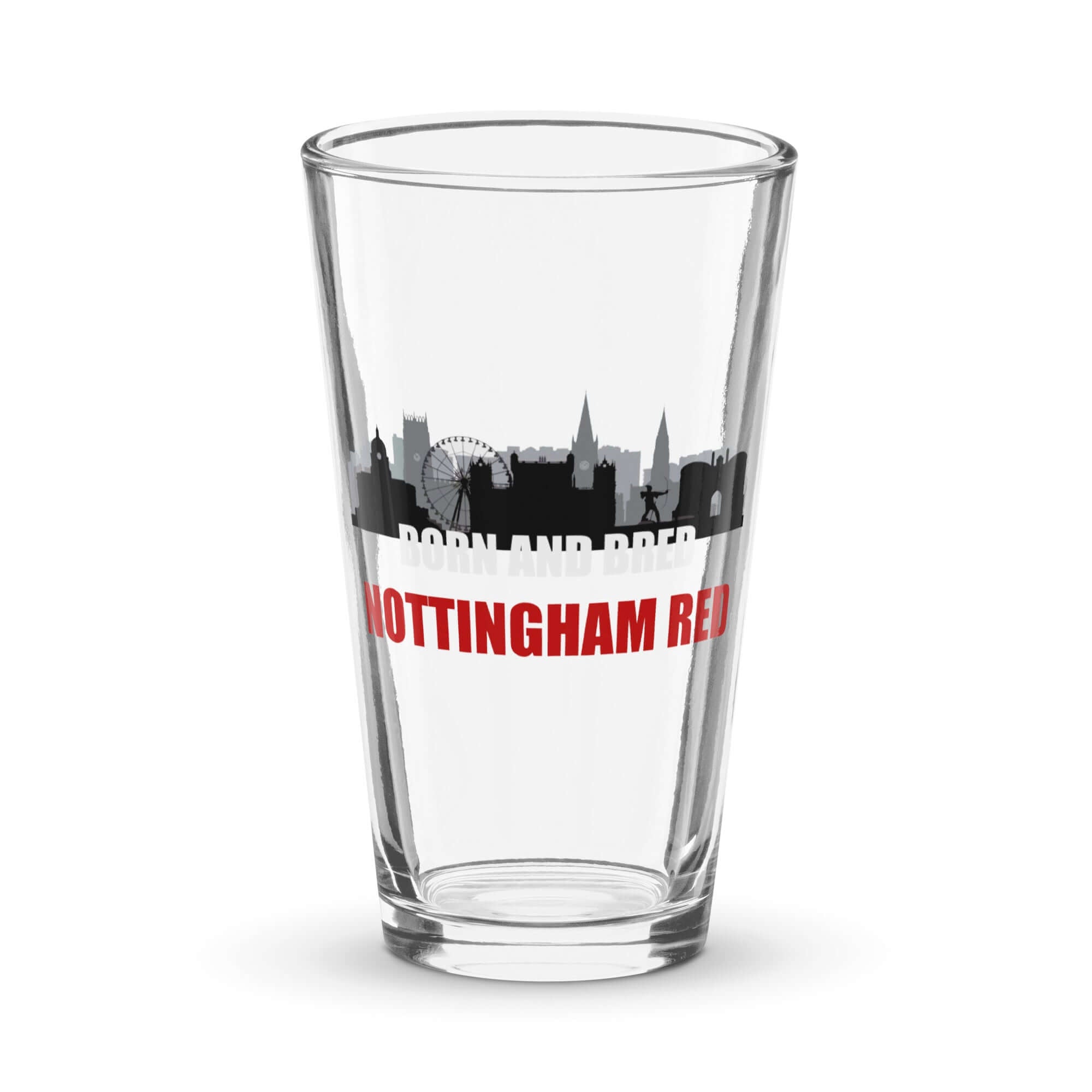 Pint Glass - Born and Bred by Nottingham Reds