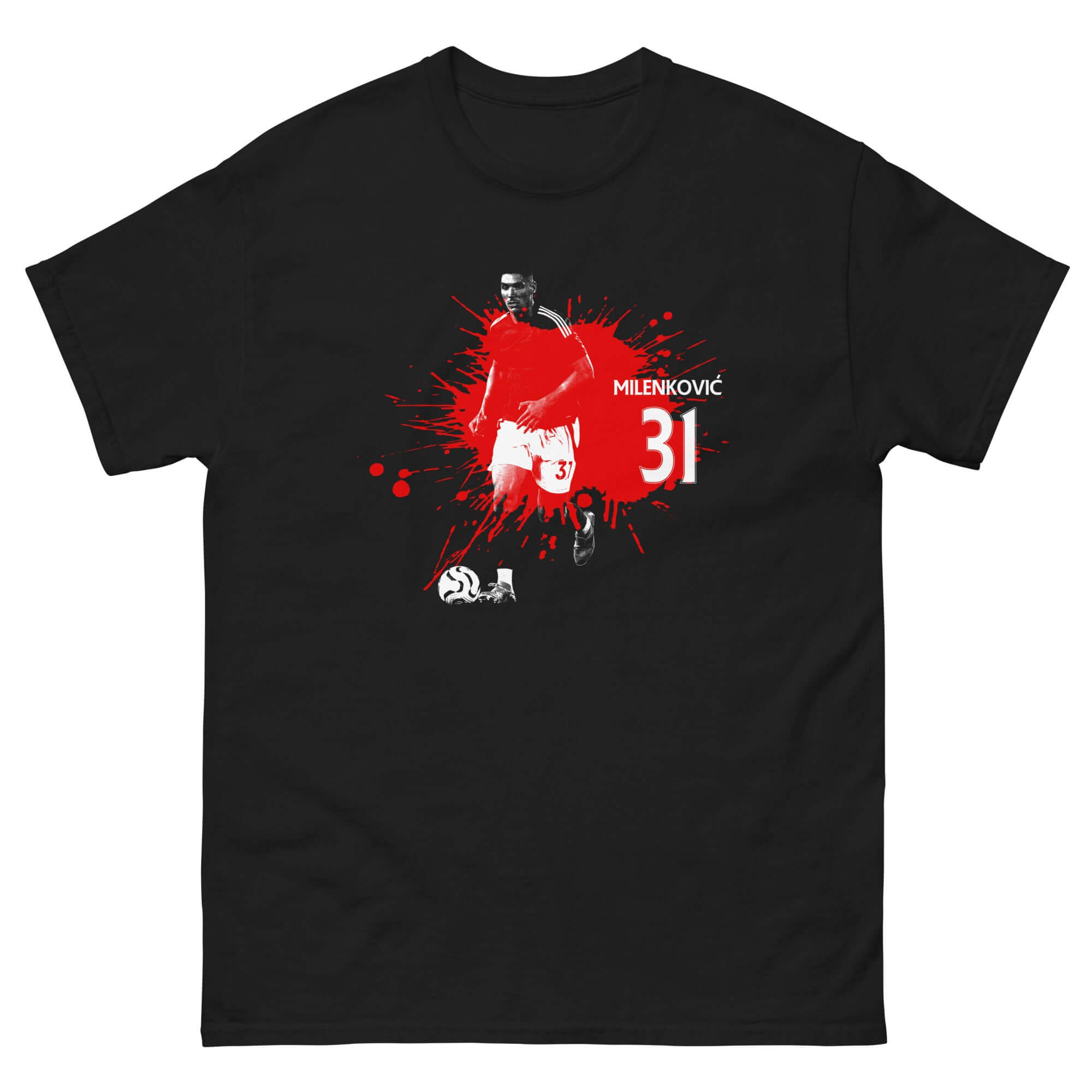 Unisex Short Sleeve T-Shirt - Milenkovic Player Splash by Nottingham Reds