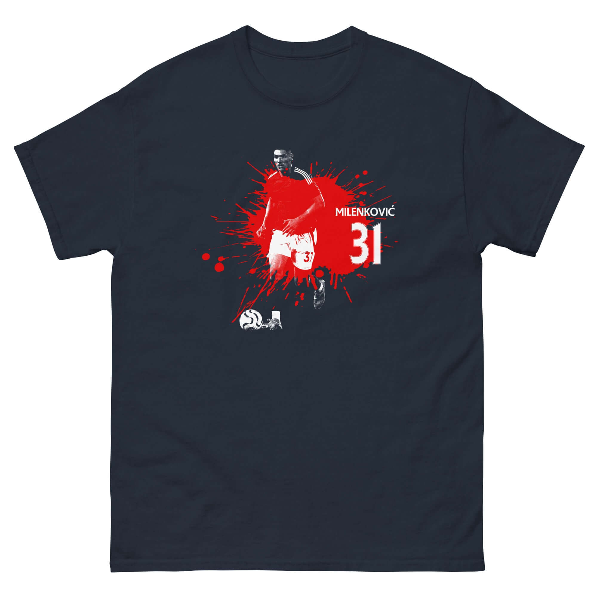 Unisex Short Sleeve T-Shirt - Milenkovic Player Splash by Nottingham Reds