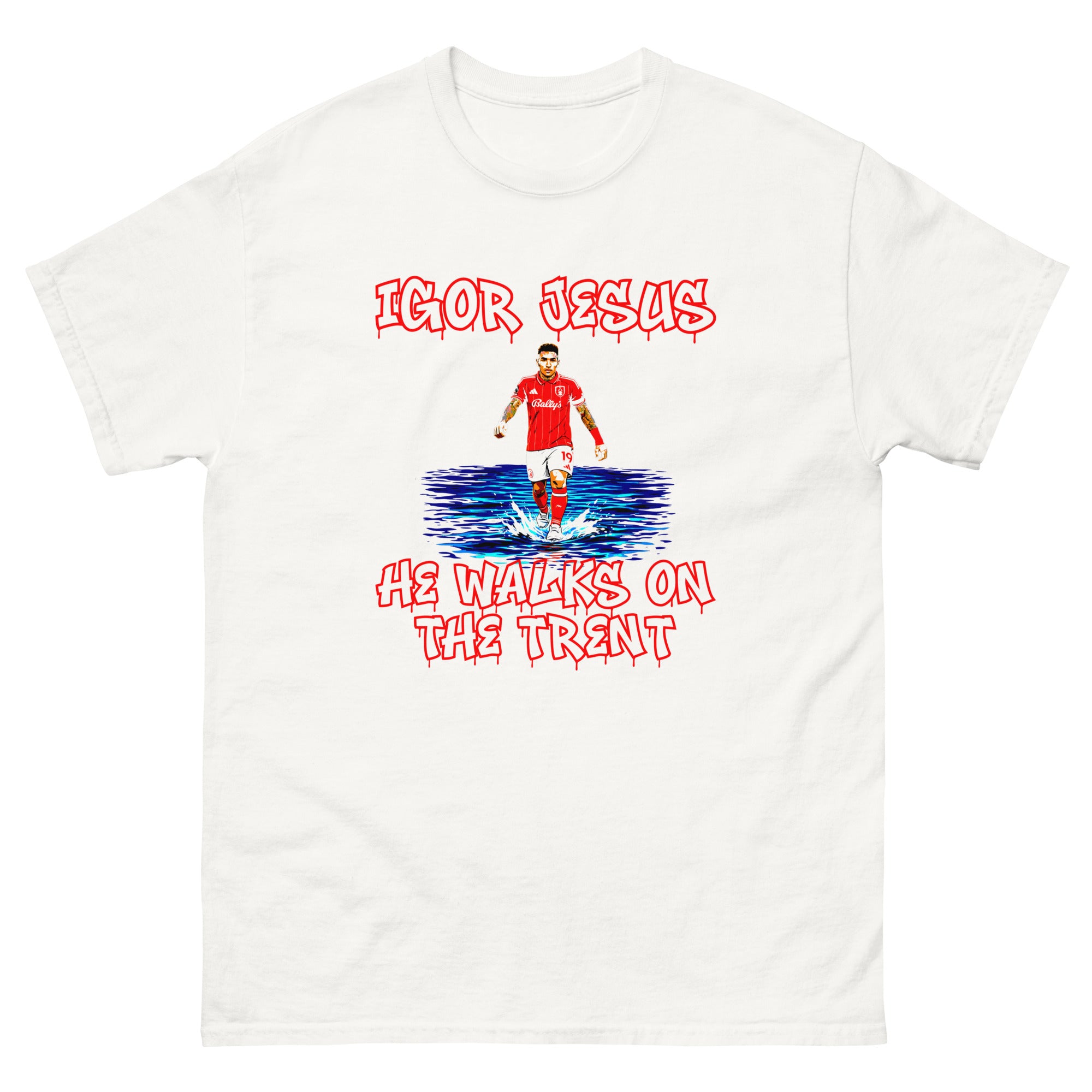 Unisex Short Sleeve T-Shirt - He walks on the Trent by Nottingham Reds