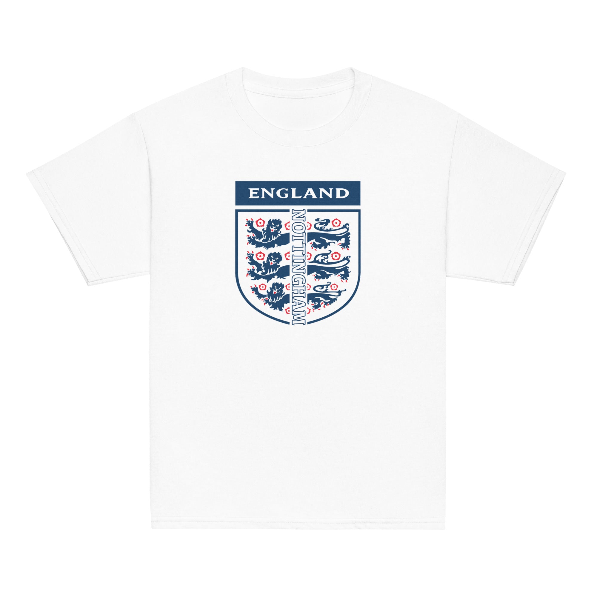 Unisex Youth Short Sleeve T-Shirt - England Crest by Nottingham Reds